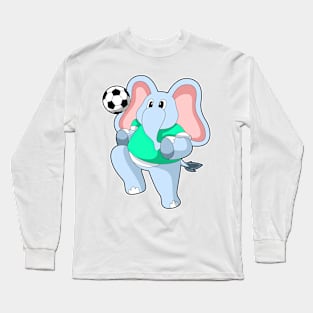 Elephant as Soccer player with Soccer Long Sleeve T-Shirt